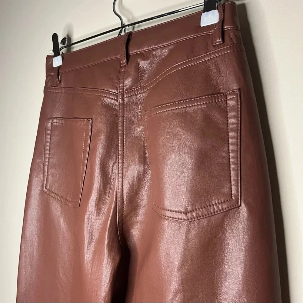 ARITZIA WILFRED Melina Faux Leather Cognac Pants - Picture 10 of 16